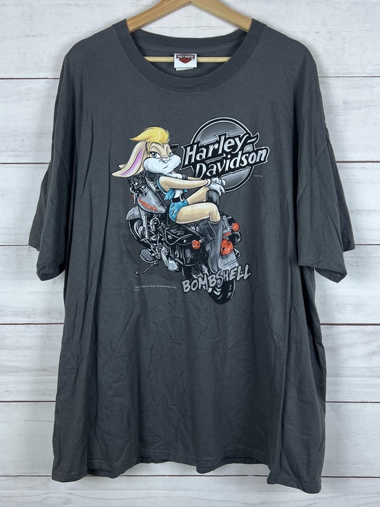 Harley-Davidson Other - Harley Davidson Lola Bunny Bombshell Looney Tunes Missouri Gray T-Shirt Mens 2XL